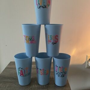 Blue Inspirational Party Cups